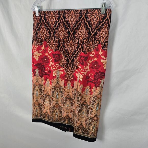 ECI New York Skirt Women's PL Pencil Argyle/Diamond Patern Colorful Pull On Midi - Picture 13 of 13